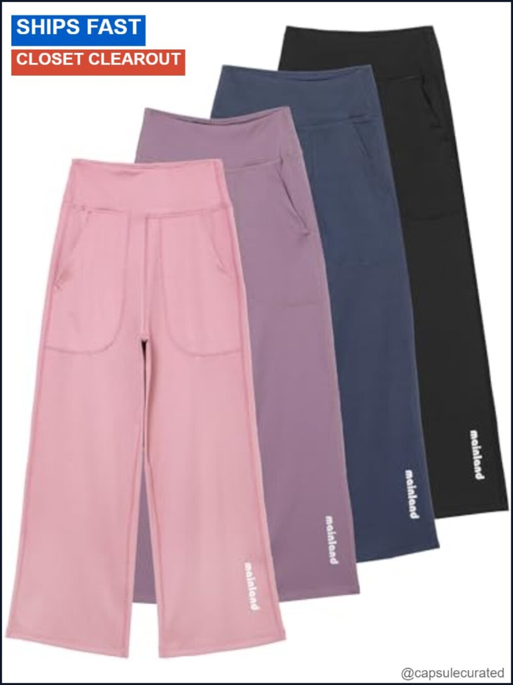 Girls Wide Leg Yoga Sweatpants 4 Pack High Rise Stretch Pockets